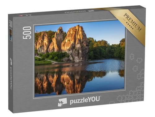 puzzleYOU: Puzzle 500 Teile „Teutoburger Wald: Externsteine als einzigartiger Anblick, Nordrhein-Westfalen“ – aus der Puzzle-Kollektion Nordrhein-Westfalen von puzzleYOU