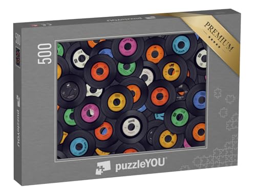 puzzleYOU: Puzzle 500 Teile „Vinyl-Schallplatten“ – aus der Puzzle-Kollektion Musik, Menschen, Nostalgie von puzzleYOU