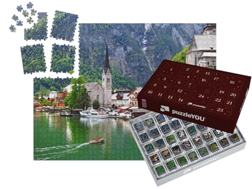 puzzleYOU: Puzzle-Adventskalender | „Hallstatt - kleine hübsche Perle der Alpen. Österreich“ von puzzleYOU