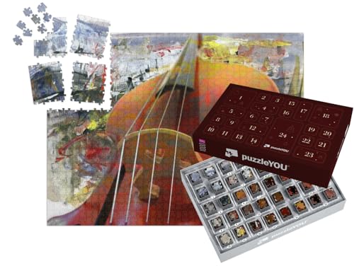 puzzleYOU: Puzzle-Adventskalender | „Kunst in Acryl: EIN Saiteninstrument“ – aus der Puzzle-Kollektion Musik, Menschen von puzzleYOU