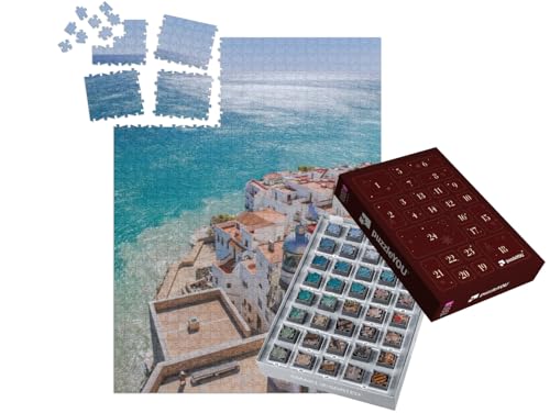 puzzleYOU: Puzzle-Adventskalender | „Leuchtturm von Peñíscola, Valencia, Spanien“ – aus der Puzzle-Kollektion Valencia von puzzleYOU