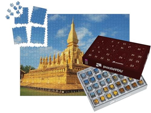 puzzleYOU: Puzzle-Adventskalender | „PHA That Luang-Tempel in Vientiane, Laos“ – aus der Puzzle-Kollektion Laos von puzzleYOU