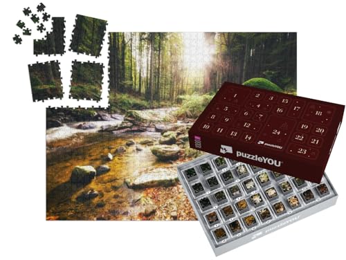 puzzleYOU: Puzzle-Adventskalender | „Sonniger Tag am Bach im Ilsetal, Harz“ – aus der Puzzle-Kollektion Harz von puzzleYOU