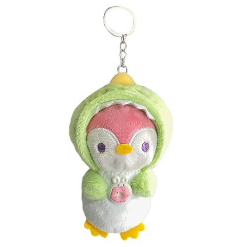 puzzlegame Gefülltes Pinguin-Plüschtier,Pinguin-Stofftier - Pinguin mit Kopfbedeckung Puppe,11,5 cm süßer Stofftier-Cartoon-Plüsch-Schlüsselhalter, weiches Stofftier für Tasche, Geldbörse, Rucksack von puzzlegame