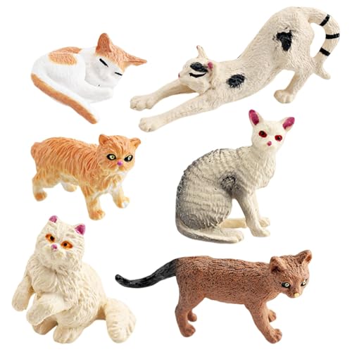 puzzlegame Kleine Katzenfigur, Katzenfiguren-Set,Realistische Katzenfiguren, Kätzchenspielzeug - Realistisches Kätzchenspielzeug zum Sammeln, Katzenfiguren für Kuchendekoration, Weihnachtsgeburtstag von puzzlegame