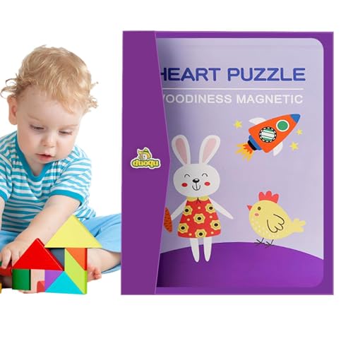 puzzlegame Magnetisches Tangram, Tangrams für Kinder im Alter von 4–8 Jahren - Formmuster Blöcke Puzzle Road Trip Spiele - Reisespiele für Kinder im Auto, Flugzeug, pädagogische Lernpuzzles, Spielzeug von puzzlegame