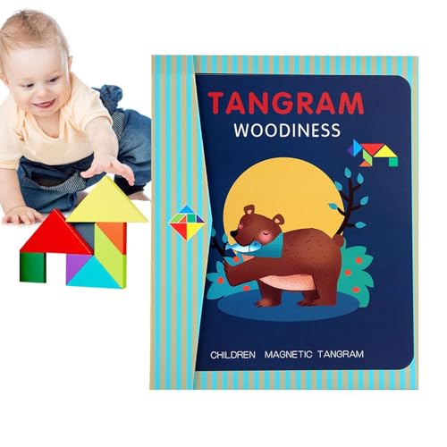 puzzlegame Tangrams für Kinder im Alter von 4–8 Jahren, Reise-Tangram,Reise-Magnetmusterblock | Reisespiele für Kinder im Auto, Flugzeug, pädagogische Lernpuzzles, Spielzeug für Kinder, Mädchen von puzzlegame