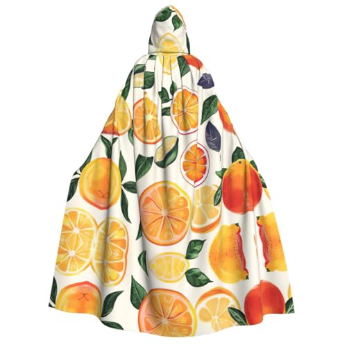 pvinnk Citrus Fruit Pattern Print Karneval Dekorationen Stil Kapuzenumhang für Kostümpartys Cosplay Hexenkostüme von pvinnk