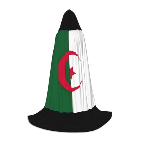 pvinnk Flagge von Algerien, warmer Halloween-Umhang mit Kapuze, für Männer und Frauen, für Karneval, Cosplay, Hexenkostüme von pvinnk