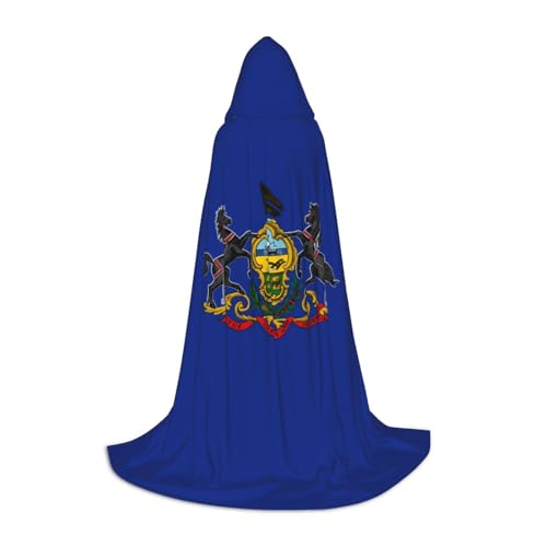 pvinnk Pennsylvania State Flag Print Halloween Warm Hooded Cloak For Men Women For Carnival Cosplay Witch Costumes von pvinnk