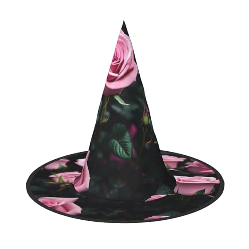 pvinnk Rosa Rose Print über lebendigem Karneval Halloween Hut Erwachsene Kostüm Zubehör für Mottopartys von pvinnk