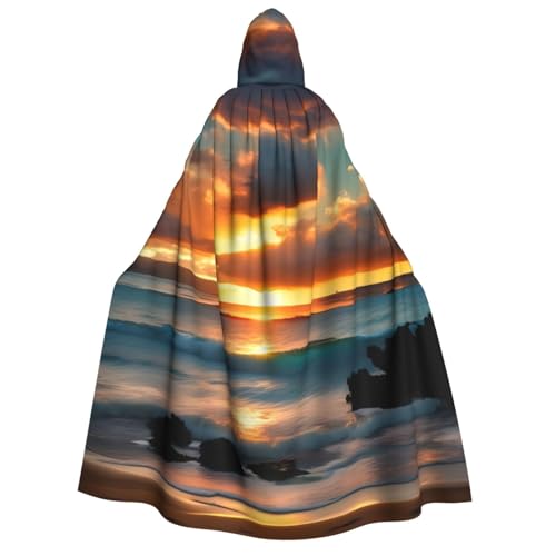 pvinnk Strand Maui Hawaii Sonnenuntergang Meer Wellen Wolken Druck Gothic Renaissance Umhang Halloween Cosplay Hexe Mittelalter Motto-Partys von pvinnk