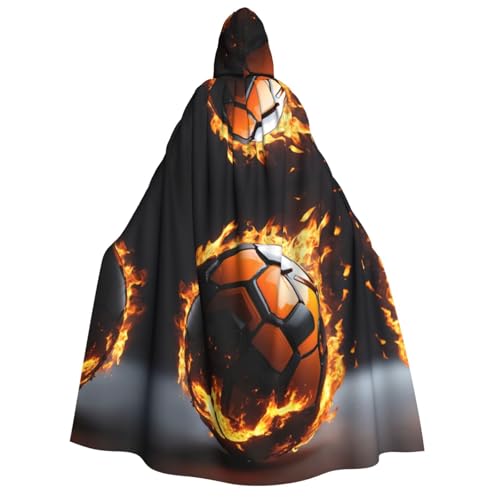 pvinnk Umhang mit Fußball-Druck, Gothic, Renaissance, voller Länge, Halloween, Cosplay, Hexe, Mittelalter-Motto-Partys von pvinnk