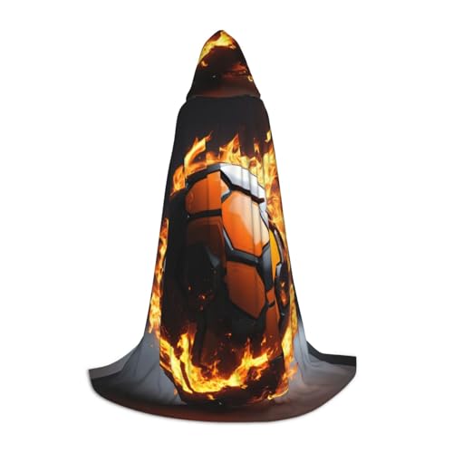 pvinnk Warmer Kapuzenumhang mit Fußball-Aufdruck, für Herren und Damen, für Karneval, Cosplay, Hexenkostüme von pvinnk