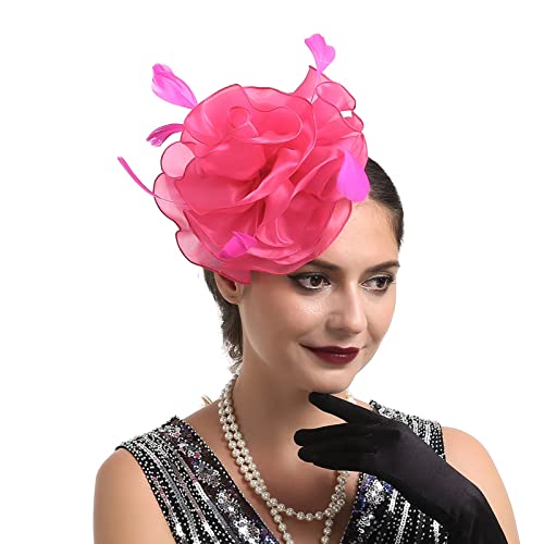 pxjsdwe feder rock, 1920s Stirnband Feder Damen Karneval Party Cosplay Feder Haarschmuck Haarband Tee-Party Feder Kopfschmuck Regenbogen Kopfbedeckung Zubehör Hochzeit 20er Jahre Haarreif von pxjsdwe