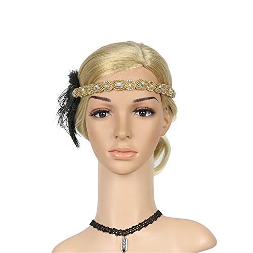 pxjsdwe haarreif erwachsene, Feder Kopfschmuck Damen Vintage Tee-Party Haarband Feder Kopfschmuck Regenbogen Haarreif Elegant Fascinator-Hut Karneval Party Hochzeit Feder Stirnband von pxjsdwe