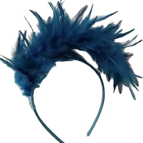 pxjsdwe pfau haarreif, Feder Kopfschmuck Damen Tee-Party Hochzeit Feder Stirnband Feder Haarschmuck Cocktail Feder Kopfschmuck Karneval Party Fascinator-Hut Vintage Elegant Haarband von pxjsdwe