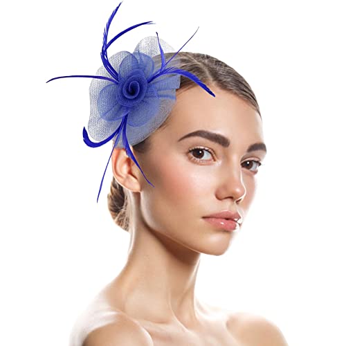 pxjsdwe schwan kostüm, Feder Stirnband Damen Vintage Tee-Party Feder Stirnband Haarreif Cosplay Feder Haarschmuck Hochzeit Fascinator-Hut 20er Jahre Abschlussball Haarband von pxjsdwe