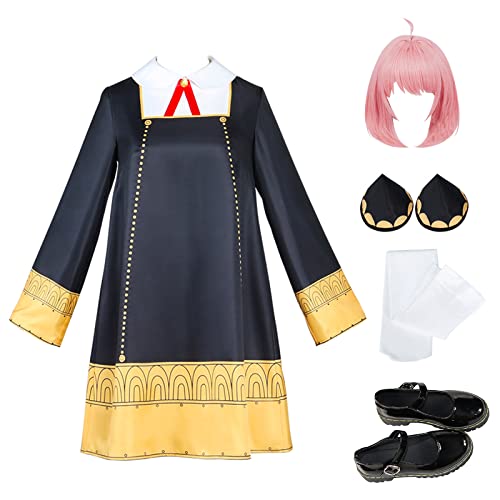 pztqxz Cosplay Anya Forger Kostüm Rollenspiel Anya Forger Kleid Matrosenanzug Kleid Anime Halloween Party Outfits für Mädchen von pztqxz