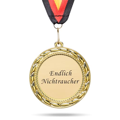 andsmile Goldene Medaille mit Gravur - Hochwertiger Goldener Orden aus Metall, Ideal als Abzeichen und Auszeichnung von qdwq-US