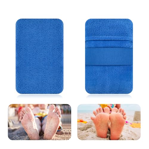 qianduoduo 2 Stück Sand Entfernerfür den Strand, Strandsandentferner, Abwischen Samtsand für Strandurlaub, Strandurlaub Urlaub Camping Utensilien,Ohne Talk,Sandentfernungsbeutel für den Strand(Blau) von qianduoduo