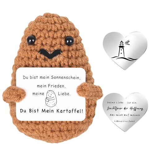qianduoduo Ich Liebe Dich Geschenke für Frauen Freundin, Jahrestag Geschenk, Kreative Strickwolle Kartoffel Puppe mit Liebesmünzen Karte, Romantische Geschenk für Ehefrau Valentinstag qianduoduo Ich Liebe Dich Geschenke für Frauen Freundin, Jahrestag Geschenk, Kreative Strickwolle Kartoffel Puppe mit Liebesmünzen Karte, Romantische Geschenk für Ehefrau Valentinstag von qianduoduo