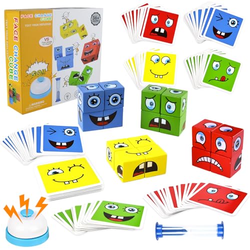 face Changing Magic Cube,3D Puzzle face-Changing Magic Cube,3D face Puzzle,holzwürfel Puzzle,zauberwürfel bausteins Spielzeug ausgestattet mit snatchs bellss von qimeyu