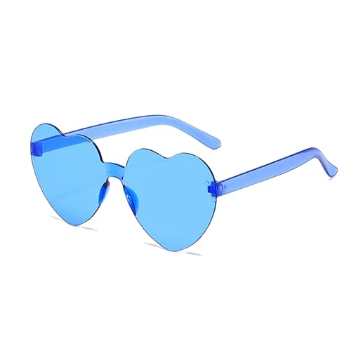 qinqilanqi-S Retro Randlose Herzbrillen Herzförmige Partybrille Hochzeitsfeier Herzbrillen(Blau) von qinqilanqi-S