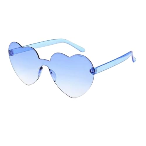 qinqilanqi-S Retro Randlose Herzbrillen Herzförmige Partybrille Hochzeitsfeier Herzbrillen(Blau mit Farbverlauf) von qinqilanqi-S