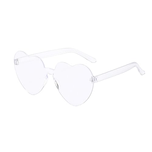 qinqilanqi-S Retro Randlose Herzbrillen Herzförmige Partybrille Hochzeitsfeier Herzbrillen(Weiß) von qinqilanqi-S