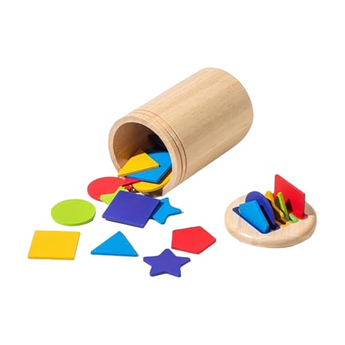 qofezuey Farbsortierspielzeug für Vorschulkinder, Münzeinsatz, Becher, Holzset für Kinder im Vorschulalter, pädagogisch, geometrische Form, Feinmotorik, Entwicklung von Kleinkindern, Jungen und M von qofezuey