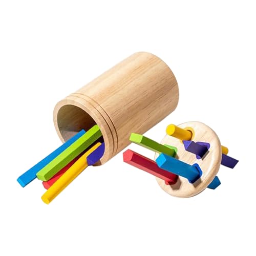 qofezuey Farbsortierspielzeug für Vorschulkinder, Münzeinsatz, Becher, Holzset für Kinder im Vorschulalter, pädagogisch, geometrische Form, Feinmotorik, Entwicklung von Kleinkindern, Jungen und M von qofezuey