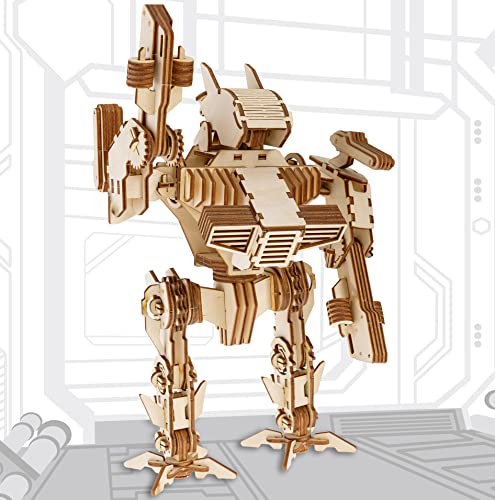 qollorette Modellbau 3D Holzpuzzle für Erwachsene, Kinder, Roboter Bausatz Holzmodelle Bausätze Erwachsene, Roboter Bausatz Holz 3D Puzzle Modellbausatz von qollorette