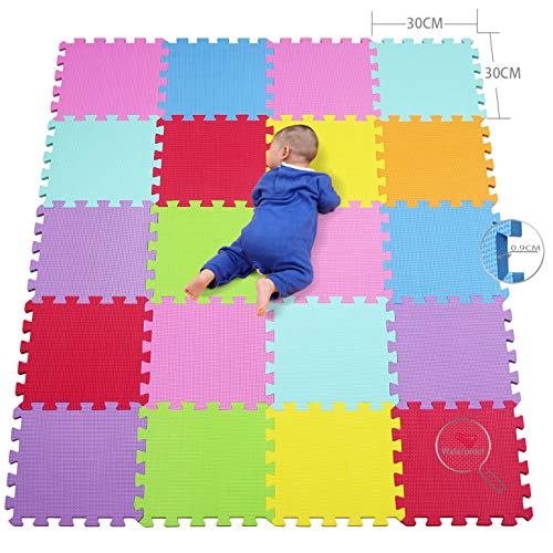 qqpp® 20 Puzzle Eva Schaumstoff Puzzlematte Puzzleteppich Kinder - Eco Krabbelmatte Spielmatte Baby Schadstofffrei rutschfest Bodenschutzmatte. QQC-BCEGHIKa20N von qqpp