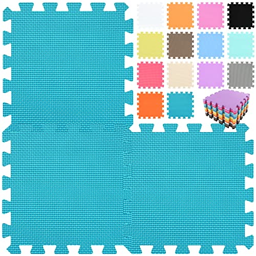 qqpp® 50 Puzzle Eva Schaumstoff Puzzlematte Puzzleteppich Kinder - Krabbelmatte Spielmatte Baby Schadstofffrei Sport rutschfest Bodenschutzmatte Fitness Matte. Dunkelgrün. QQC-Pb50N von qqpp