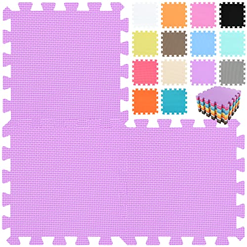 qqpp® 25 Puzzle Eva Schaumstoff Puzzlematte Puzzleteppich Kinder - Krabbelmatte Spielmatte Baby Schadstofffrei Sport rutschfest Bodenschutzmatte Fitness Matte. Violett. QQC-Kb25N von qqpp