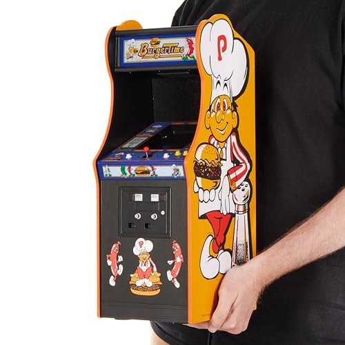 Numskull Quarter Arcades Burger Time Sammleredition Mini-Arcade - Retro-Arcade im Maßstab 1/4 für Sammler, authentische Holzreplik, originales ROM, 5" TFT-Bildschirm für Enthusiasten. von quarter arcades