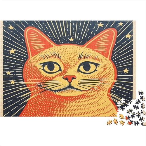 Abstrakte Katze 1000 Teile Tier Puzzles Erwachsene Geburtstag Wohnkultur Geschicklichkeitsspiel Für Die Ganze Familie Lernspiel Stress Relief 1000pcs (75x50cm) von quiltcover