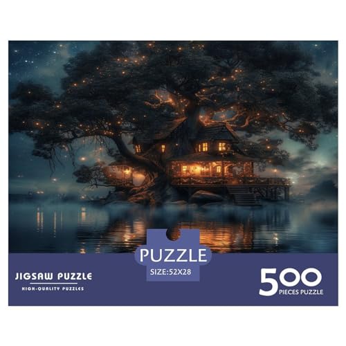 Baumhaus 500 Teile Haus Puzzle Erwachsene Geburtstag Family Challenging Games Home Decor Educational Game Entspannung Und Intelligenz 500pcs (52x38cm) von quiltcover