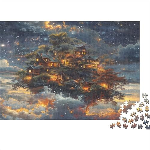 Baumhaus mit Sternen 1000 Teile Schlösser Für Erwachsene Puzzles Geburtstag Home Decor Lernspiel Family Challenging Games Stress Relief 1000pcs (75x50cm) von quiltcover