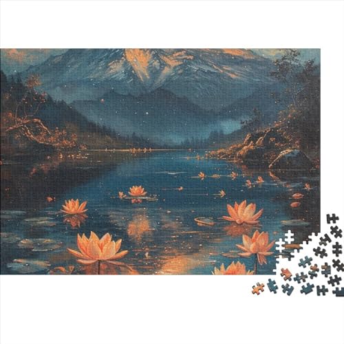 Berg Fuji Puzzles Für Erwachsene 500 Teile Lotusblume Geburtstag Family Challenging Games Wohnkultur Lernspiel Stress Relief Toy 500pcs (52x38cm) von quiltcover