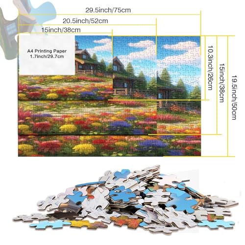 Bergdorf Hütte Erwachsene Puzzles 500 Teile Landschaften Geburtstag Lernspiel Geschicklichkeitsspiel Für Die Ganze Familie Home Decor Stress Relief 500pcs (52x38cm) von quiltcover