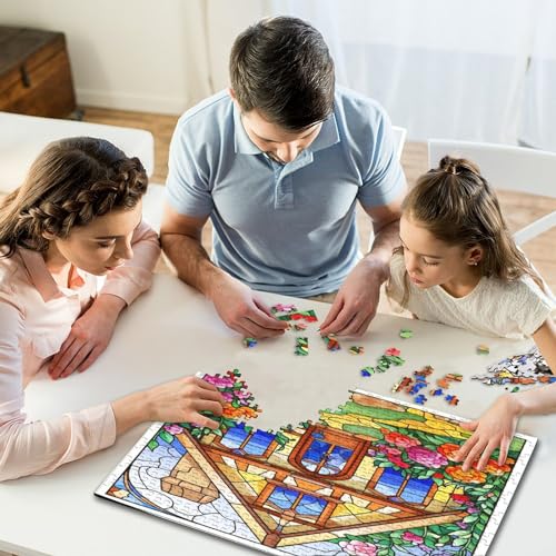 Bergdorf Hütte Puzzle 500 Teile Landschaften Für Erwachsene Family Challenging Games Geburtstag Home Decor Lernspiel Stress Relief 500pcs (52x38cm) von quiltcover