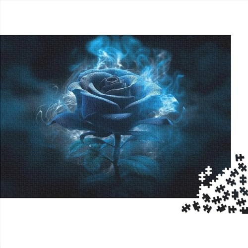 Blaue Rose Puzzle Erwachsene 1000 Teile EIS-Rose Lernspiel Home Decor Geburtstag Geschicklichkeitsspiel Für Die Ganze Familie Stress Relief 1000pcs (75x50cm) von quiltcover