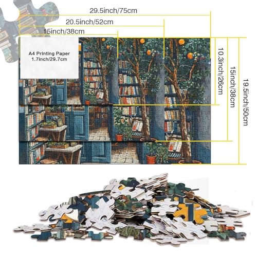 Buchhandlung 1000 Teile Bücher Puzzles Erwachsene Family Challenging Games Educational Game Geburtstag Moderne Wohnkultur Stress Relief Toy 1000pcs (75x50cm) von quiltcover