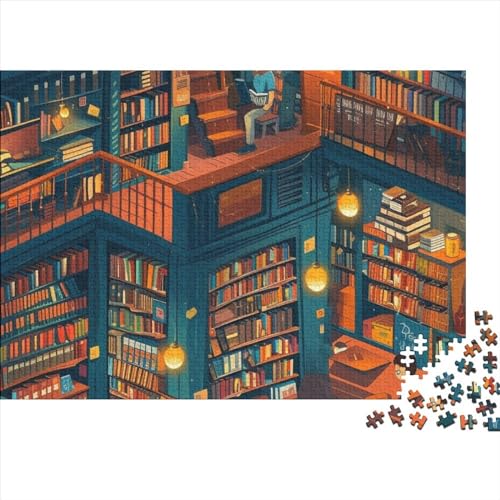 Buchhandlung Puzzle Für Erwachsene 500 Teile Bücher Family Challenging Games Wohnkultur Lernspiel Geburtstag Entspannung Und Intelligenz 500pcs (52x38cm) von quiltcover