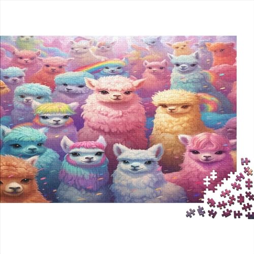 Buntes Alpaka 1000 Teile Zeichentrickfilm Puzzle Erwachsene Moderne Wohnkultur Geburtstag Lernspiel Familie Challenging Games Entspannung Und Intelligenz 1000pcs (75x50cm) von quiltcover