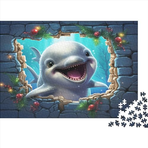 Cartoon Delfin Puzzle 500 Teile Tier Erwachsene Geburtstag Family Challenging Games Home Decor Educational Game Stress Relief Toy 500pcs (52x38cm) von quiltcover