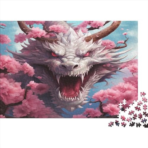 Chinesischer Drache 300 Teile Weißer Drache Puzzles Erwachsene Geburtstag Wohnkultur Geschicklichkeitsspiel Für Die Ganze Familie Lernspiel Stress Relief 300pcs (40x28cm) von quiltcover