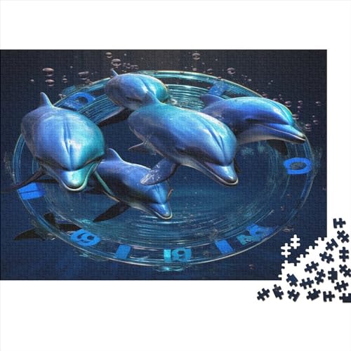 Delfin Puzzle Erwachsene 1000 Teile Meereskreatur Lernspiel Home Decor Geburtstag Geschicklichkeitsspiel Für Die Ganze Familie Stress Relief 1000pcs (75x50cm) von quiltcover